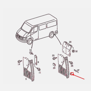 Genuine Mercedes Van Rear Mud Flaps for T1N Sprinter 2001-2006