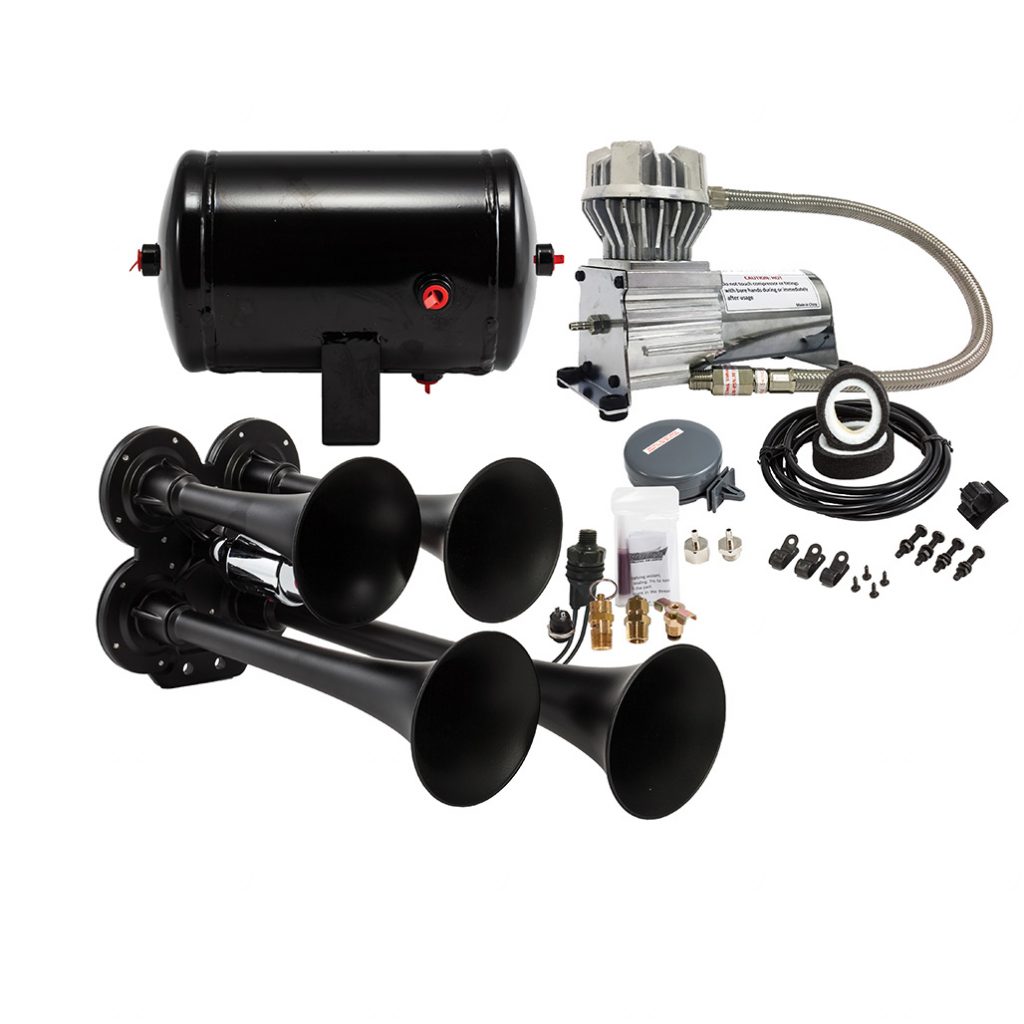 T1N 20012006 Sprinter Van Black Chrome Quad Train Air Horn Kit