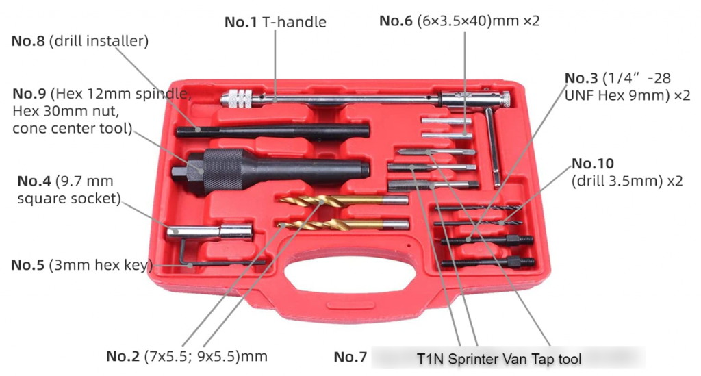 Sprinter Puller Diesel Glow Plug Removal Extractor Tool Kit -T1N 5 Cyl 2001-2006 ...