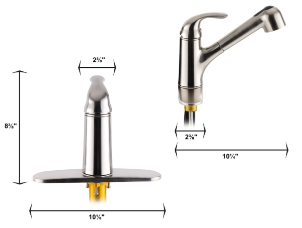 T1N Conversion Van Kitchen Pullout Faucet with Deck Brushed Nickel - Image 5